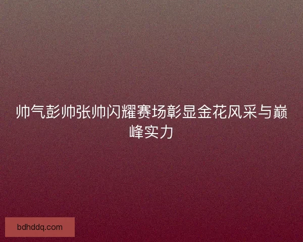帅气彭帅张帅闪耀赛场彰显金花风采与巅峰实力 帅气彭帅张帅闪耀赛场彰显金花风采与巅峰实力