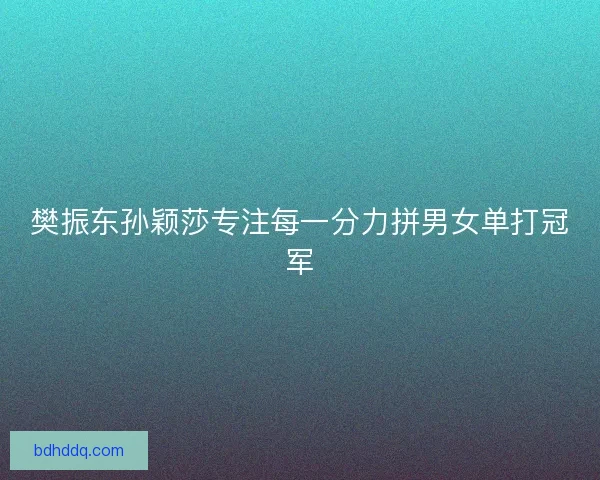 樊振东孙颖莎专注每一分力拼男女单打冠军